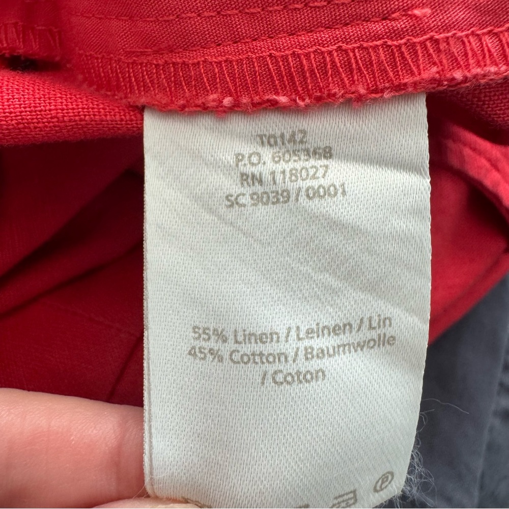 Boden Red Linen Cotton Blend 6” Shorts. FLAW. Women’s Size 16 - Picture 5 of 10